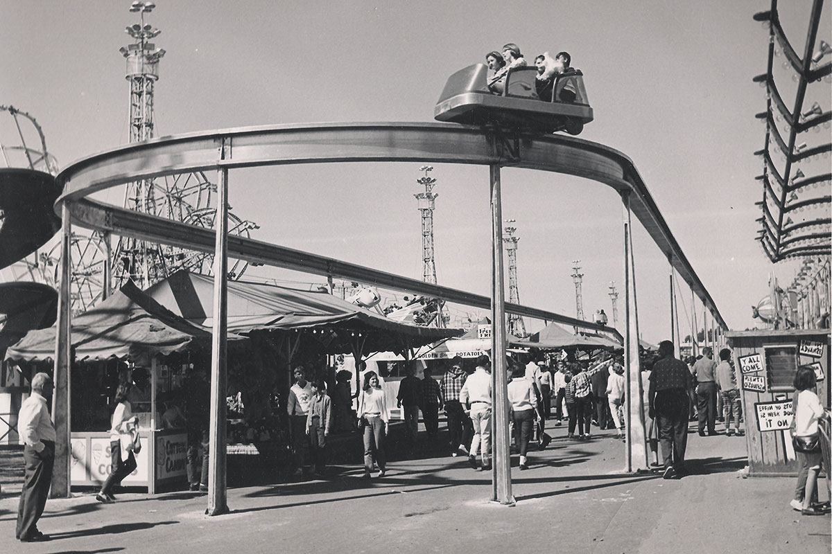 Ride and midway at the Manitoba Summer Fair during the 1960s